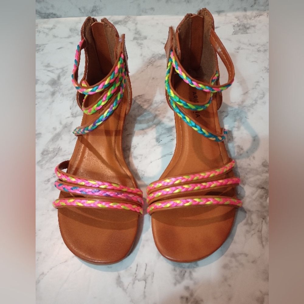 Arizona Jean Company Brown/Multicolor Strappy Sandals Size 3M
